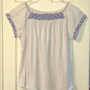 Chaps petite medium white shirt with blue details